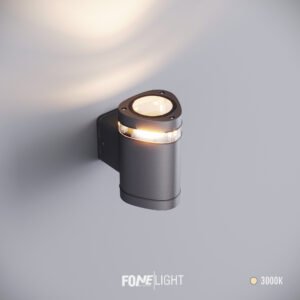 Gala Mono Wall Sconce Plexi-Glass Aluminium One-Way Outdoor Wall Light