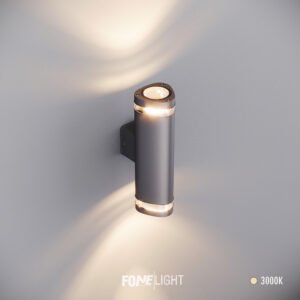 Gala Duo Wall Sconce Plexi-Glass Aluminium Two-Way Outdoor Wall Light